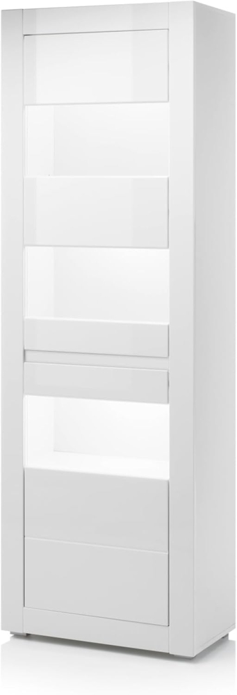 Furn. Design Stauraumvitrine Nobile (Vitrine in weiß, 2-türig, 66x198 cm) mit Soft-Close Bild 1