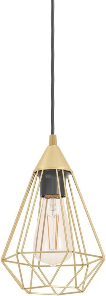 Eglo 43681 Hängeleuchte TARBES Stahl messing-gebürstet E27 1X40W H:130cm Ø17,5cm dimmbar Bild 1