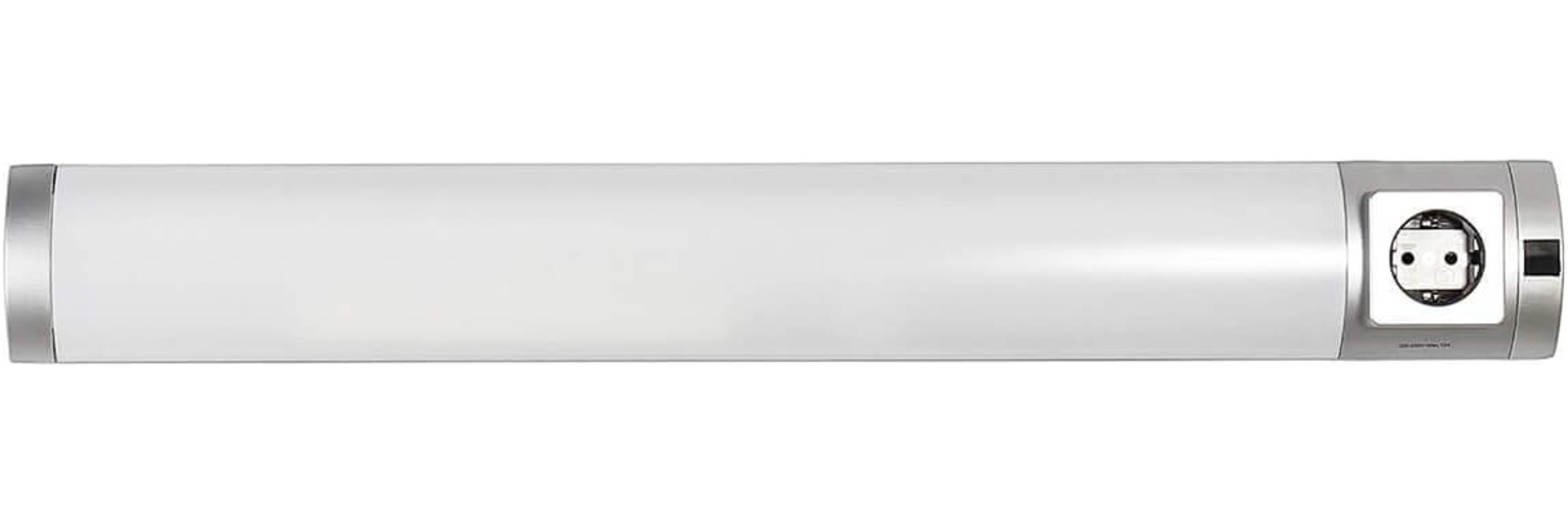 Licht-Erlebnisse Wandleuchte SOFT, LED fest integriert, Kaltweiß, Wandlampe mit Steckdose Unterbauleuchte Küche Bad Bild 1