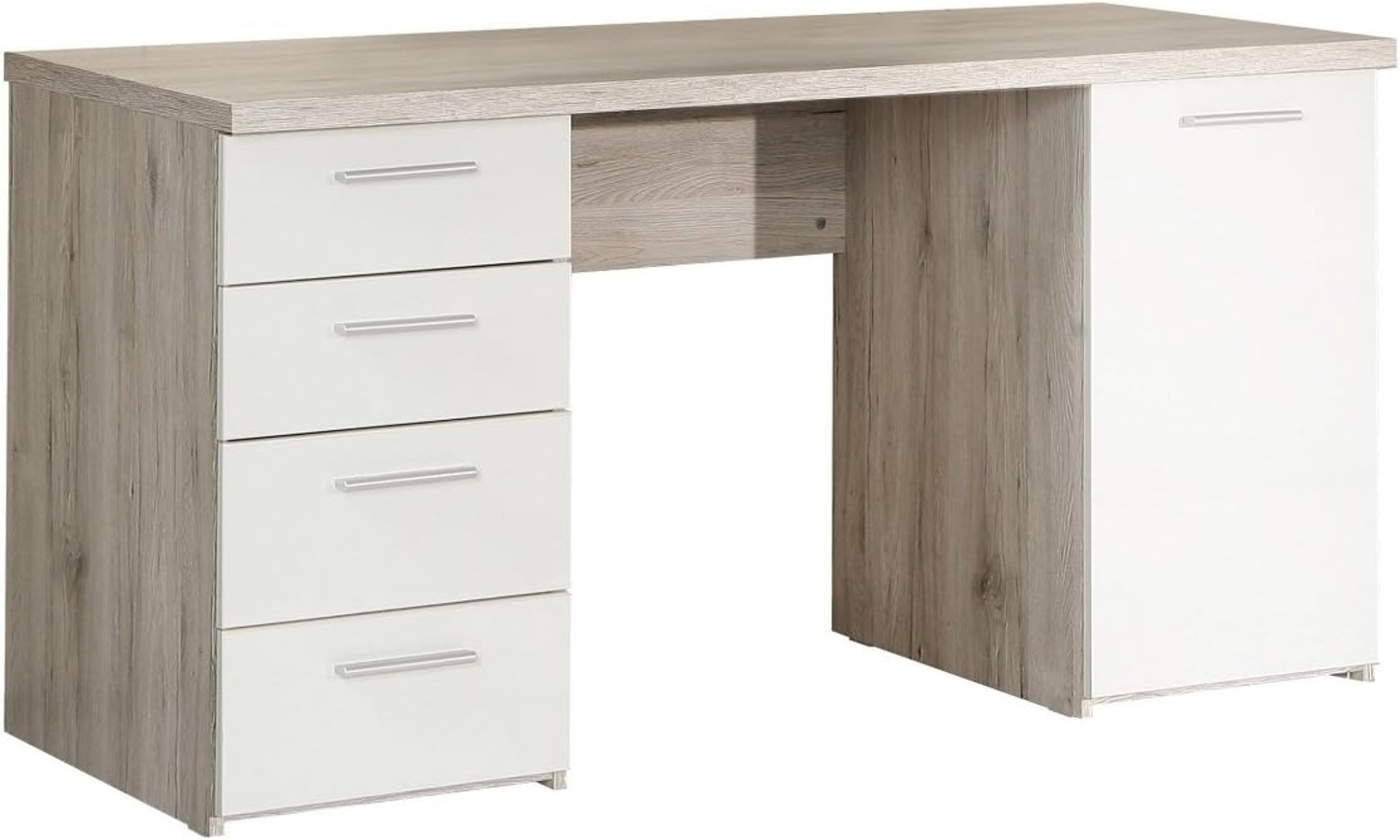 'Beach' Schreibtisch mit Schubladen, Sandeiche/ weiß, 145 x 76,3 x 60 cm Bild 1