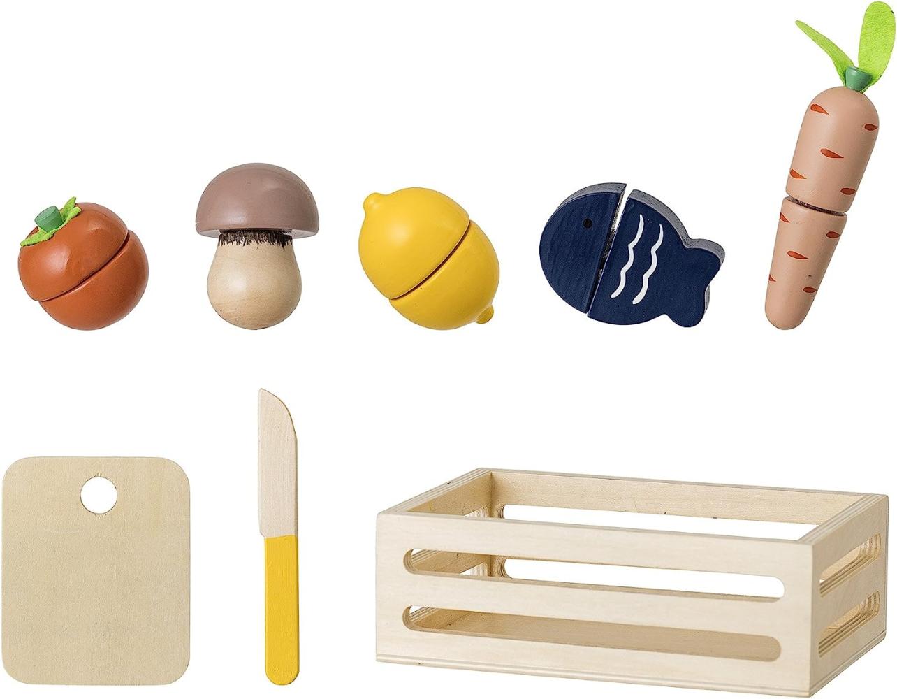 Spiel-Lebensmittel GUILA – GEMÜSEKISTE 8-teilig aus Holz in bunt Bild 1