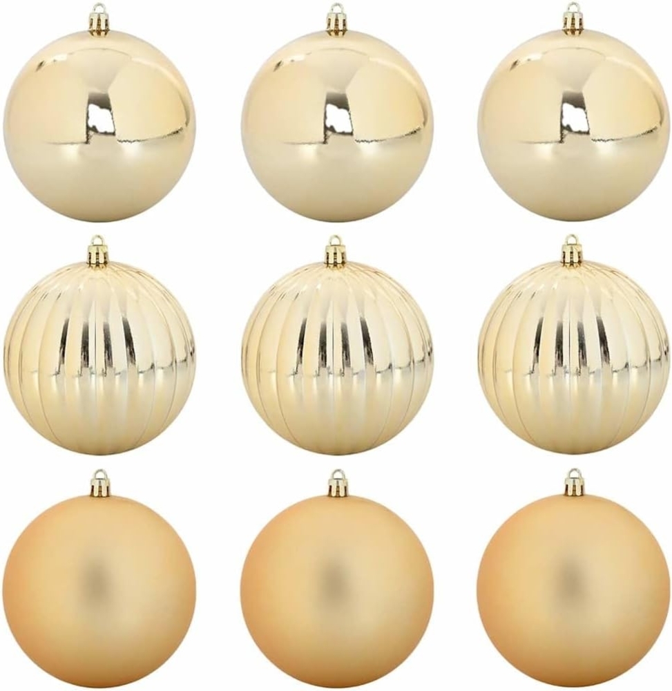 vidaXL Weihnachtskugel-Set 9 pcs Gold Kunststoff 42018870 Bild 1