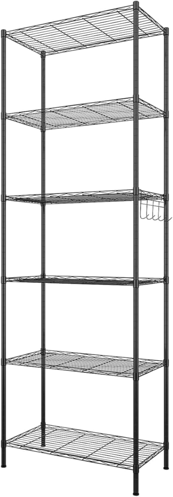 Himimi Regal,abstellraum Regal,Badezimmerregal Shelf,hoch schmal Standregale,Lagerregal 6 Ablage Küchenregal Metallregal, verstellbare Ablagen,Drahtkorb,54 x 29 x 160 cm,Schwarz Bild 1