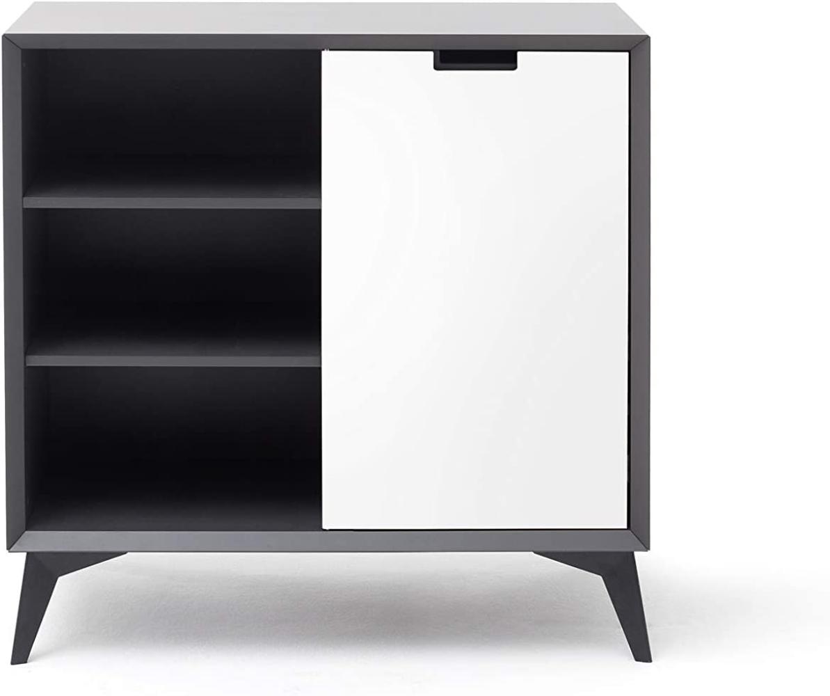 Highboard Netanja - Grau / Weiß lackiert Bild 1