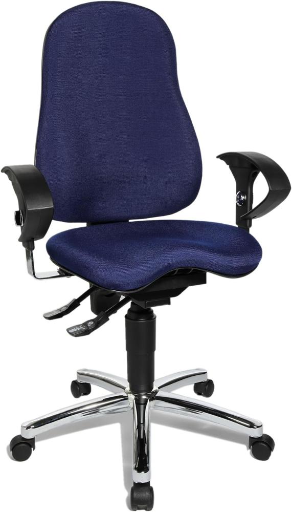 Topstar SI59UG26, Sitness 10 ergonomischer Bürostuhl, Schreibtischstuhl, inkl. höhenverstellbaren Armlehnen, Bezugsstoff blau Bild 1