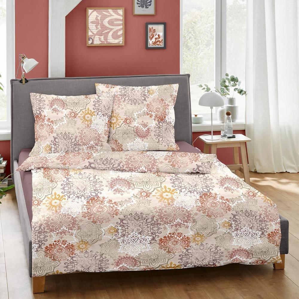 Dormisette Edel Biber Bettwäsche 155x220 Mandala Orient beige rost 2936-20 Bild 1