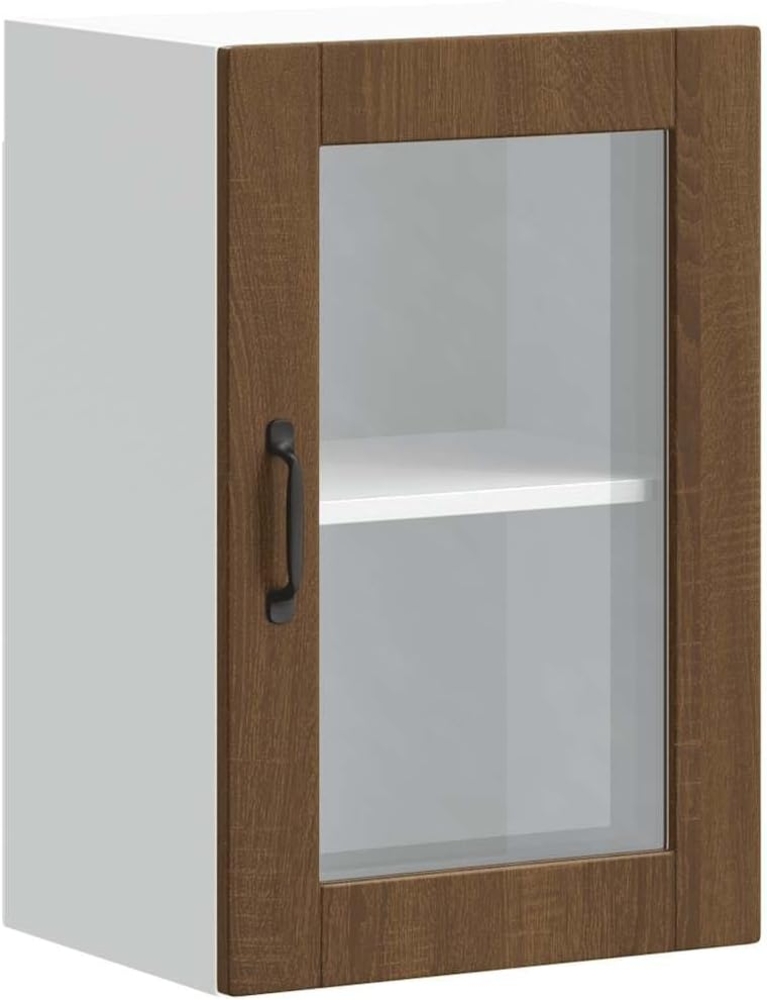 Küchen-Hängeschrank mit Glastür Porto Braun Eichen-Optik 854014 Bild 1