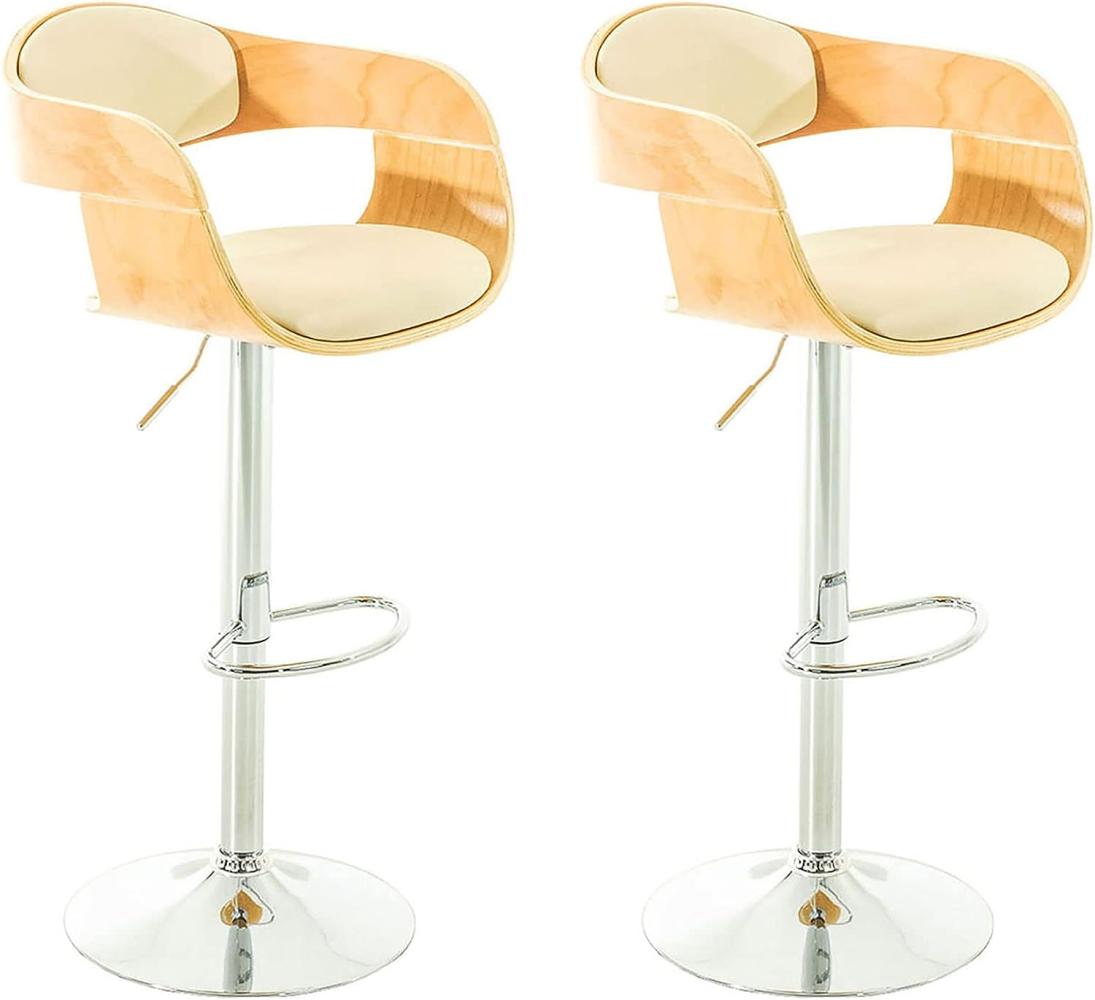 2er Set Barhocker Kingston Kunstleder, natura/creme Bild 1