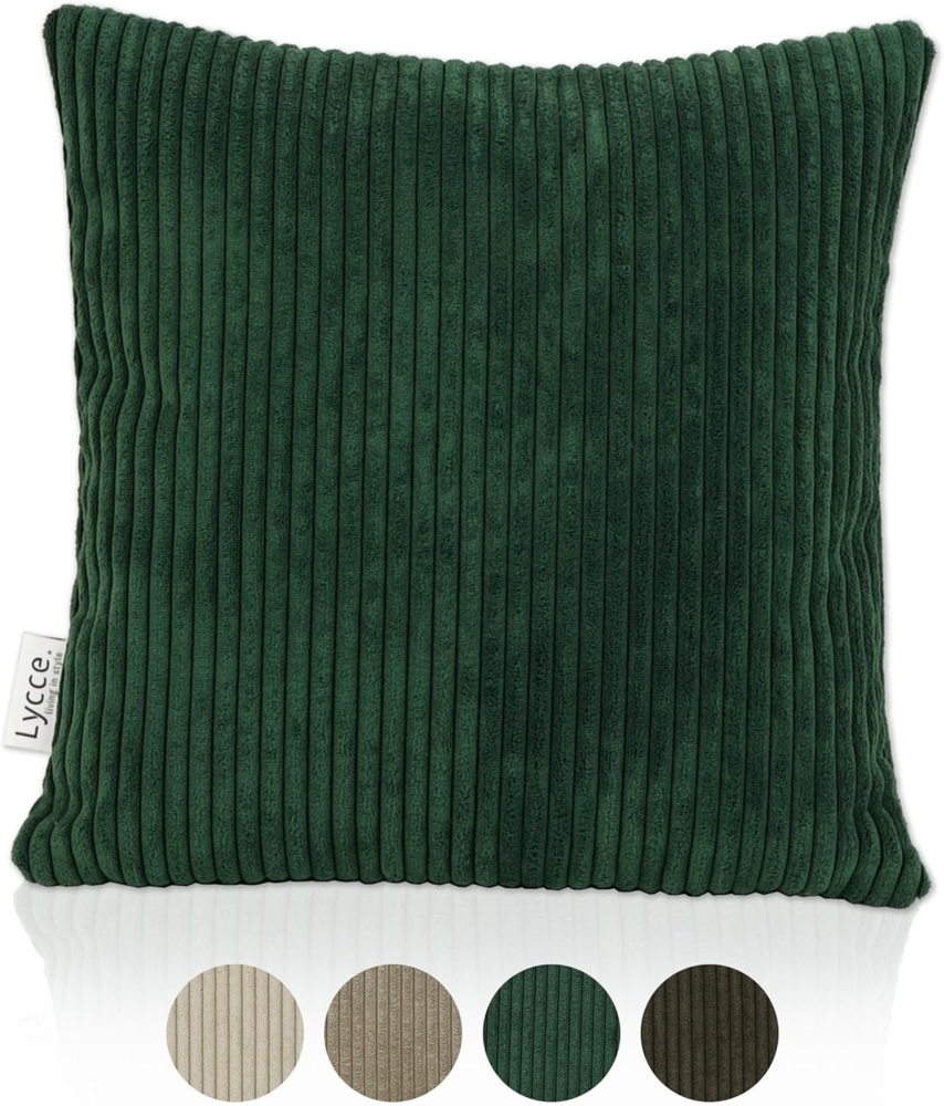 Lycce Dekokissen Kissenbezug aus trendigem Cordstoff (40x40cm), grün Bild 1