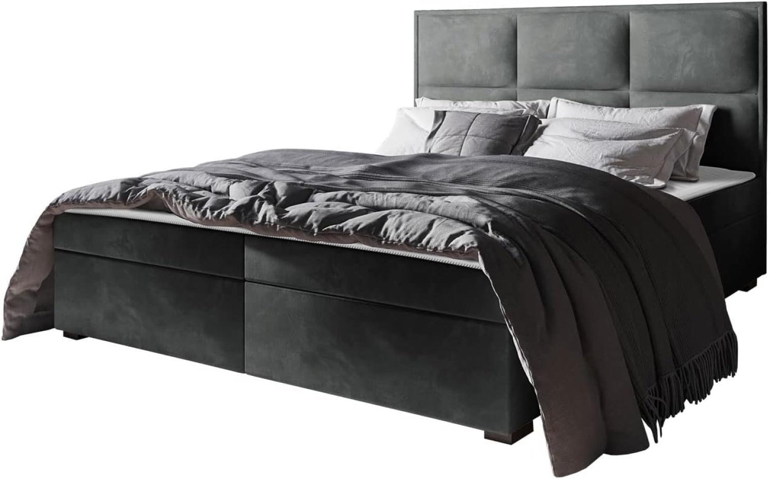 Boxspringbett Draban I, Grau, 140 x 200 cm Bild 1