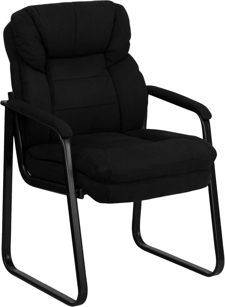 Flash Furniture Stuhl, Metallgewebe, Mikrofaser, Schwarz, 26" D x 24" W x 36" H Bild 1