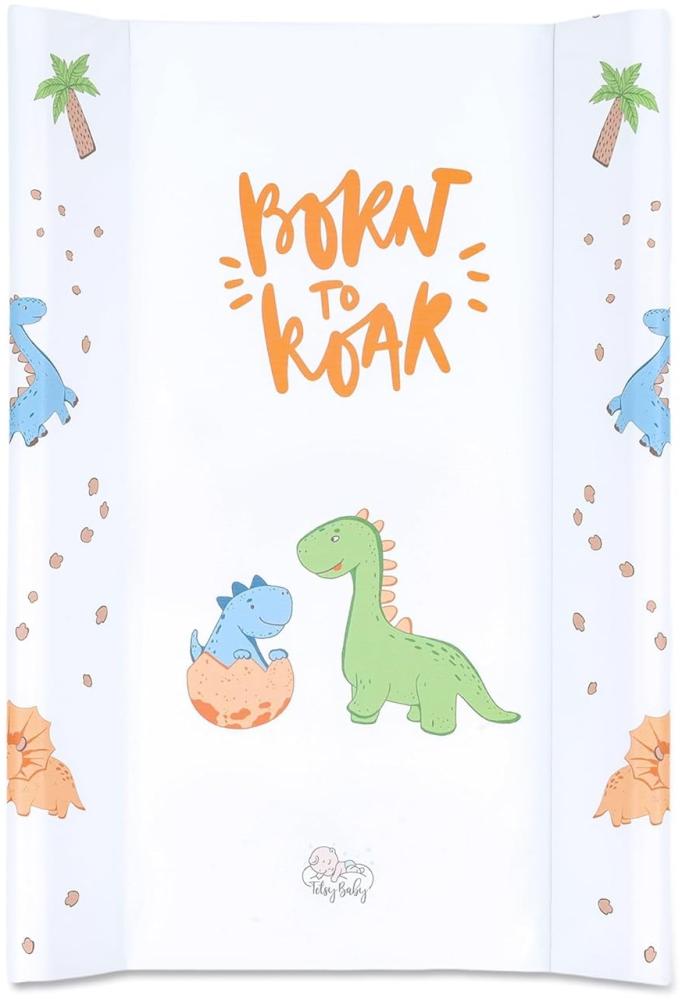 Wickelauflage 70x47 cm - feste Wickelunterlage keil Wickeltisch abwaschbar Wickelmulde Dinosaurier Motiv Bild 1