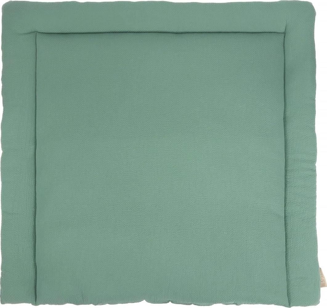 KraftKids Wickelauflage in Doppelkrepp Grün Jade, Wickelunterlage 78x78 cm (BxT), Wickelkissen Bild 1