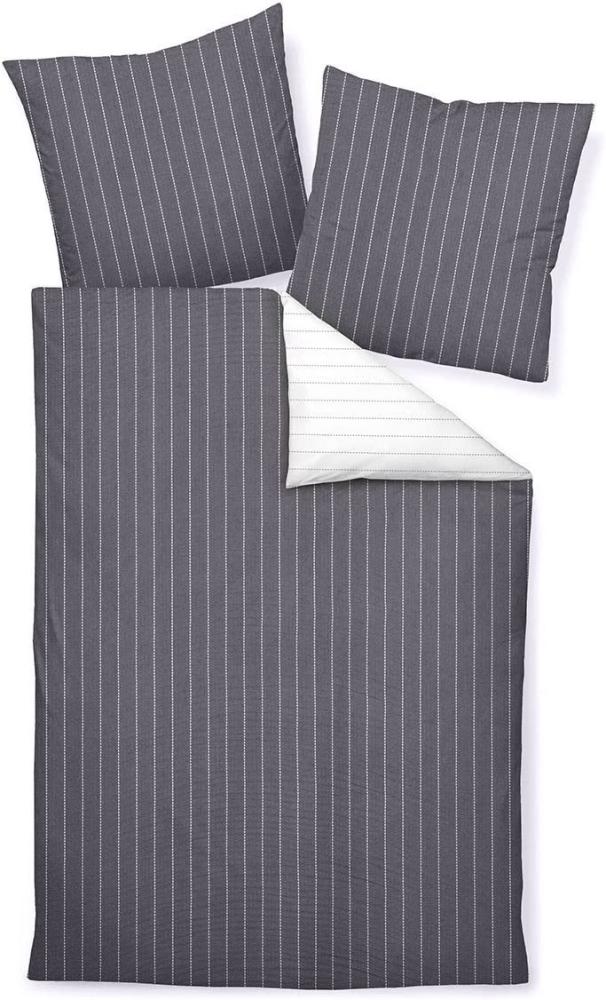 Traumschlaf Mako-Soft-Seersucker Wendebettwäsche Tango titan | Kissenbezug einzeln 80x80 cm Bild 1