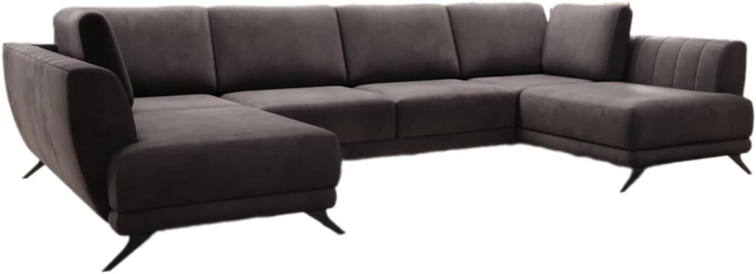 Designer Sofa Nina mit Schlaffunktion Samt Dunkelbraun Bild 1