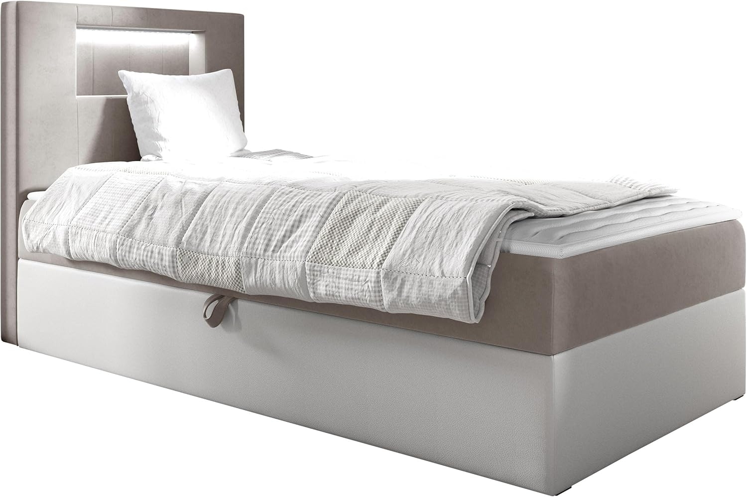 Boxspringbett 'Gladino Junior 1' beige 90x200 cm Links Bild 1