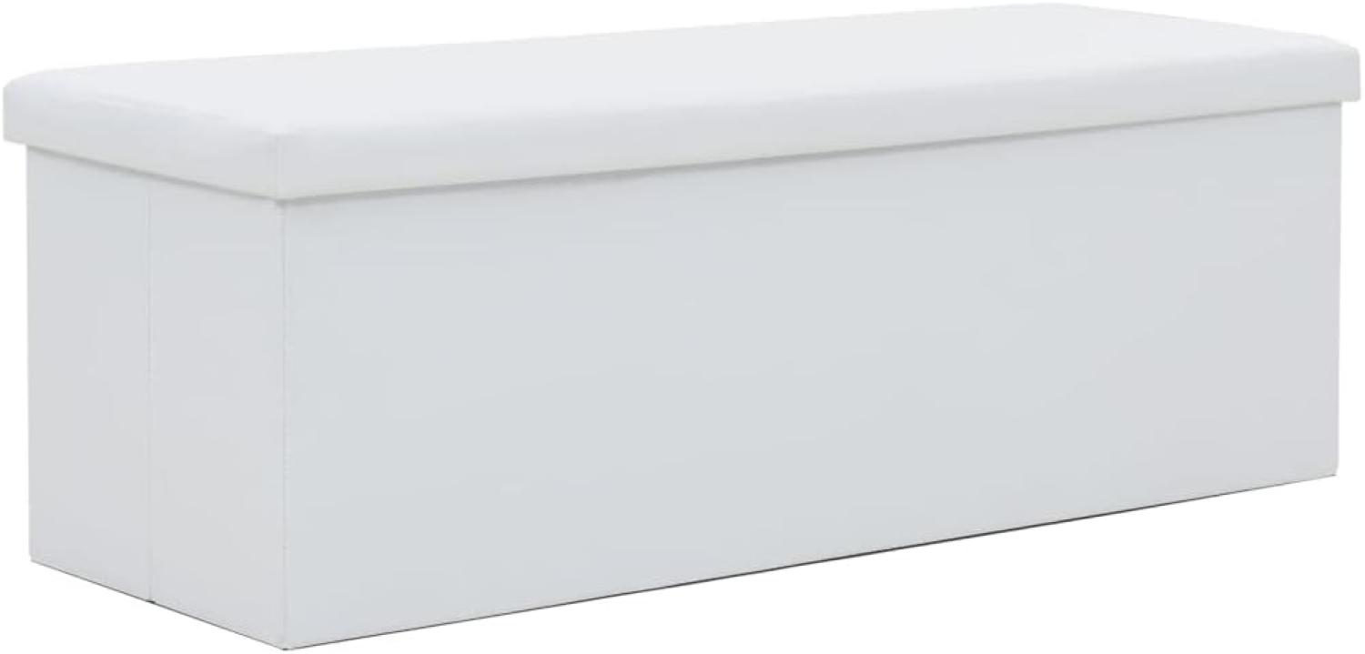 Faltbare Sitzbank Kunstleder 110×38×38 cm Weiß Bild 1