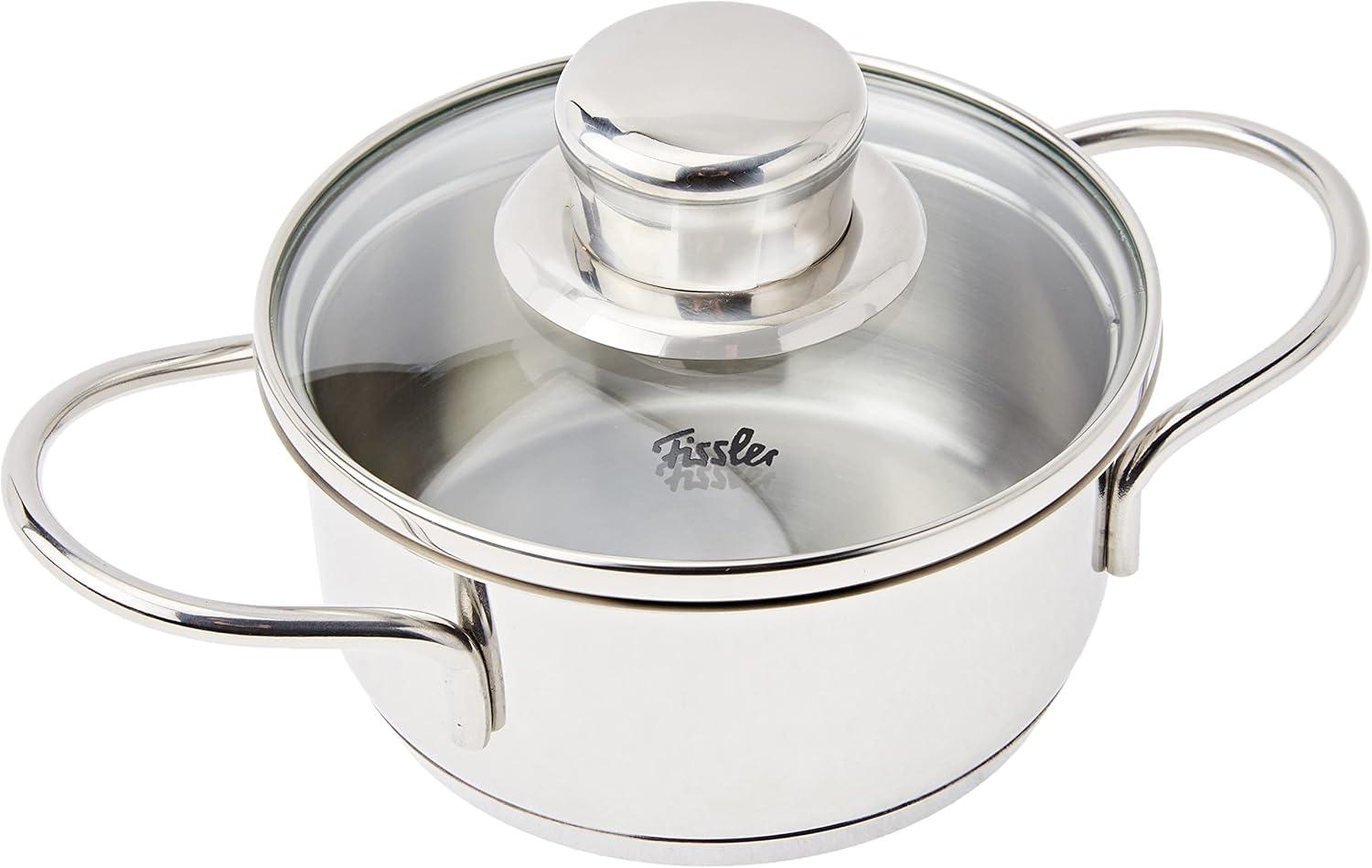 Fissler Kochtopf häppchen, Ø 12 cm, Edelstahl 18/10 (2-tlg), Induktions-geeignet, inklusive Glasdeckel Bild 1