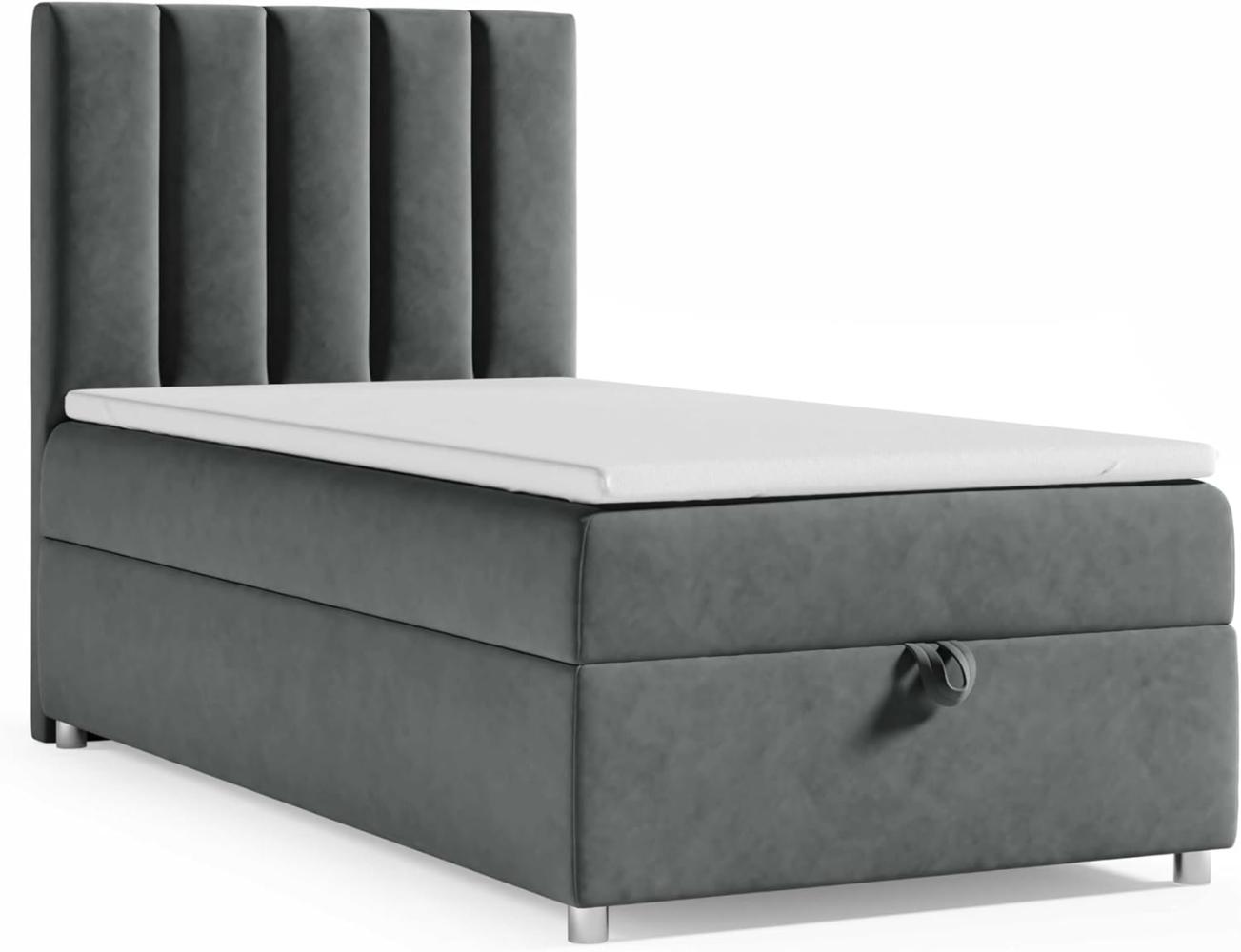 Best for Home Boxspringbett K10 SINGLE mit Bettkasten (Graphit 90x200) Bild 1