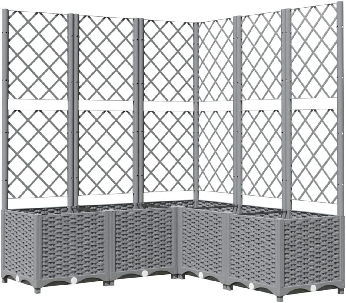 vidaXL Pflanzkübel mit Rankgitter Hellgrau 120x120x136 cm PP 153278 Bild 1
