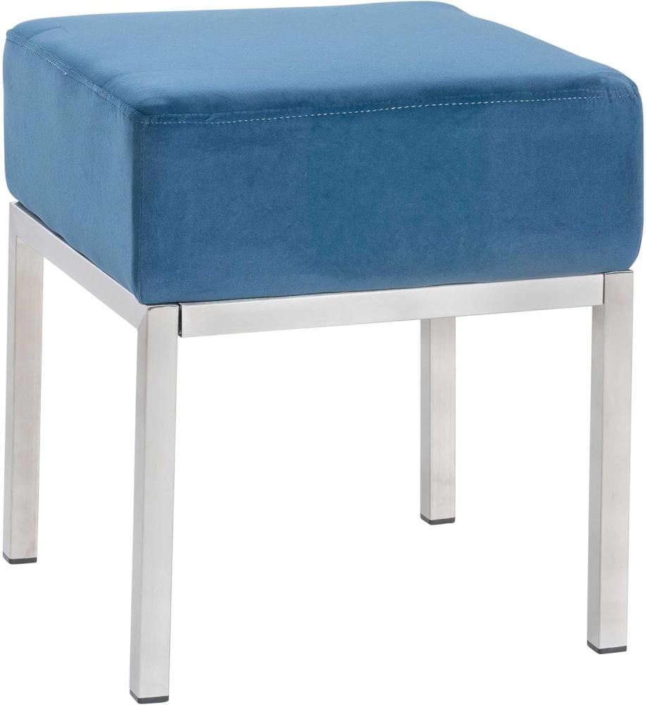 Sitzhocker Lamega Samt (Farbe: blau) Bild 1