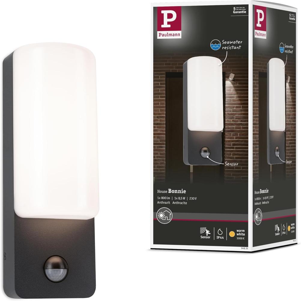 Paulmann 94851 LED Aussenwandleuchte Bonnie Bewegungsmelder IP44 3000K Bild 1