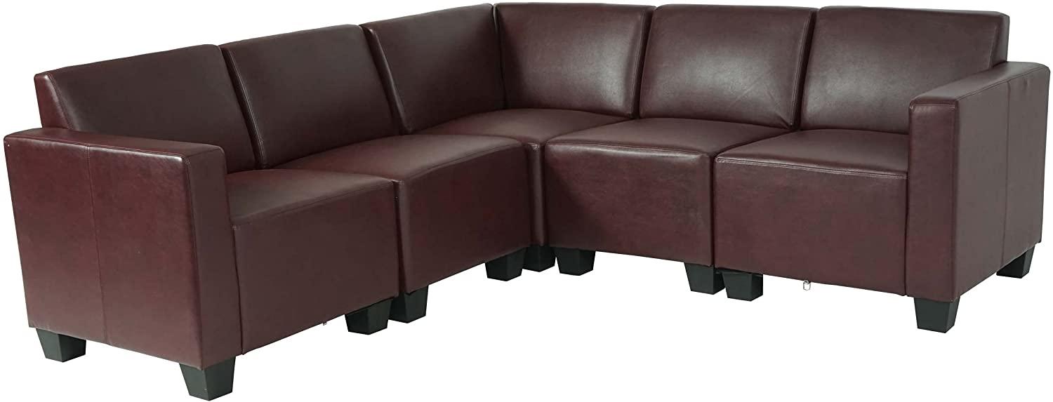 Modular Sofa-System Couch-Garnitur Lyon 5, Kunstleder ~ rot-braun Bild 1