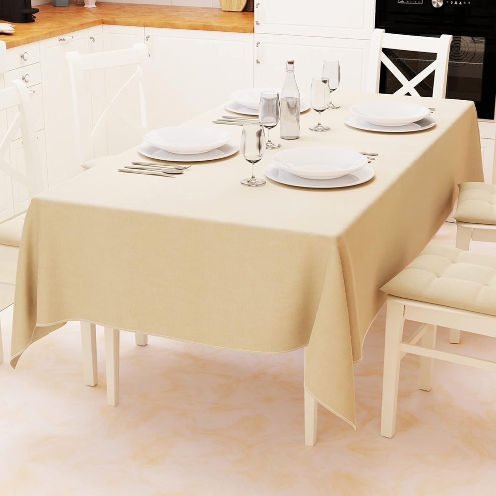 PETTI Artigiani Italiani - Tischdecke, Tischdecke, Baumwolle Küchentischdecke Einfarbig Design Sand X18 Sitze (140x360 cm) 100% Made in Italy Bild 1