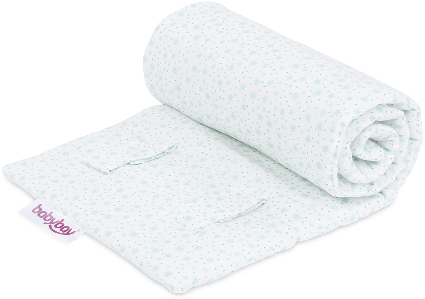 Babybay 'Organic Cotton' Gitterschutz für Verschlussgitter, weiß Glitzersterne mint Bild 1