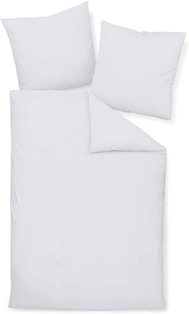 Traumschlaf Uni Mako-Satin Bettwäsche|240x220 cm + 2x 40x80 cm| weiss Bild 1