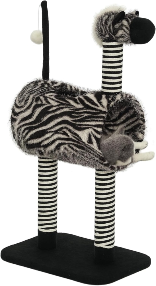 PawHut Kratzbaum im Zebra-Design Kletterbaum Katzenmöbel, Schwarz+Weiß, BxTxH: 48.5x35x93 cm Bild 1