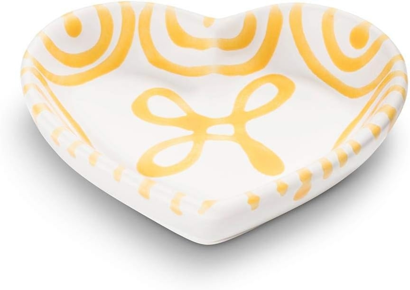 Gmundner Keramik Gelbgeflammt, Herzschale (L:10cm) Bild 1