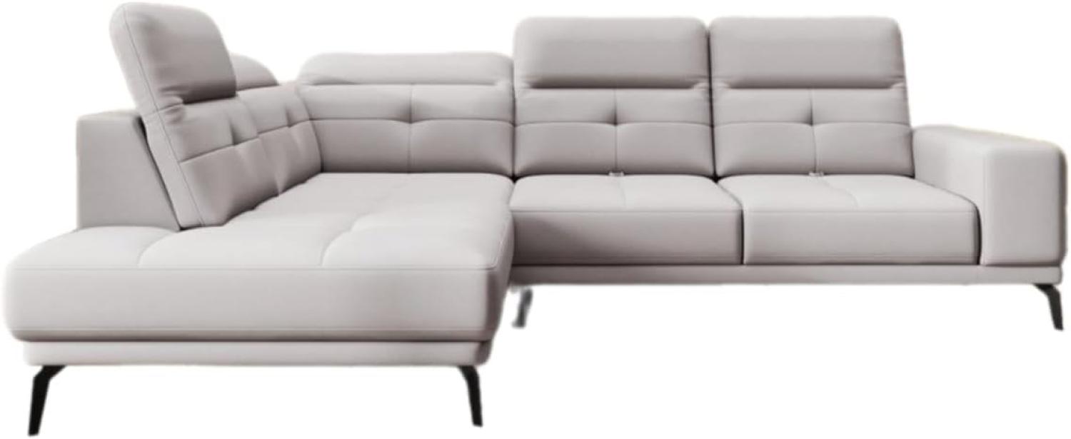 Designer Sofa Isabella mit verstellbarer Kopf- und Rückenlehne Stoff Beige Links Bild 1