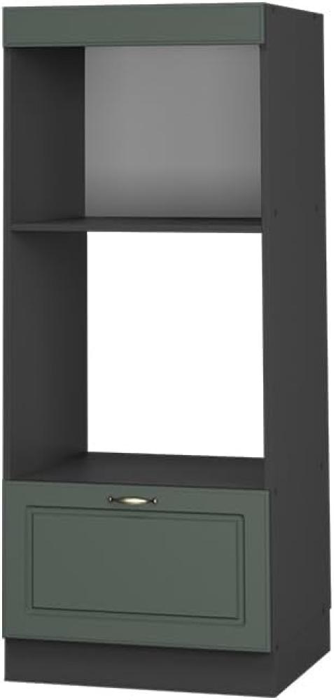 Vicco Mikrowellenschrank Fame-Line, Grün-Gold Landhaus/Anthrazit, 60 cm offen Bild 1