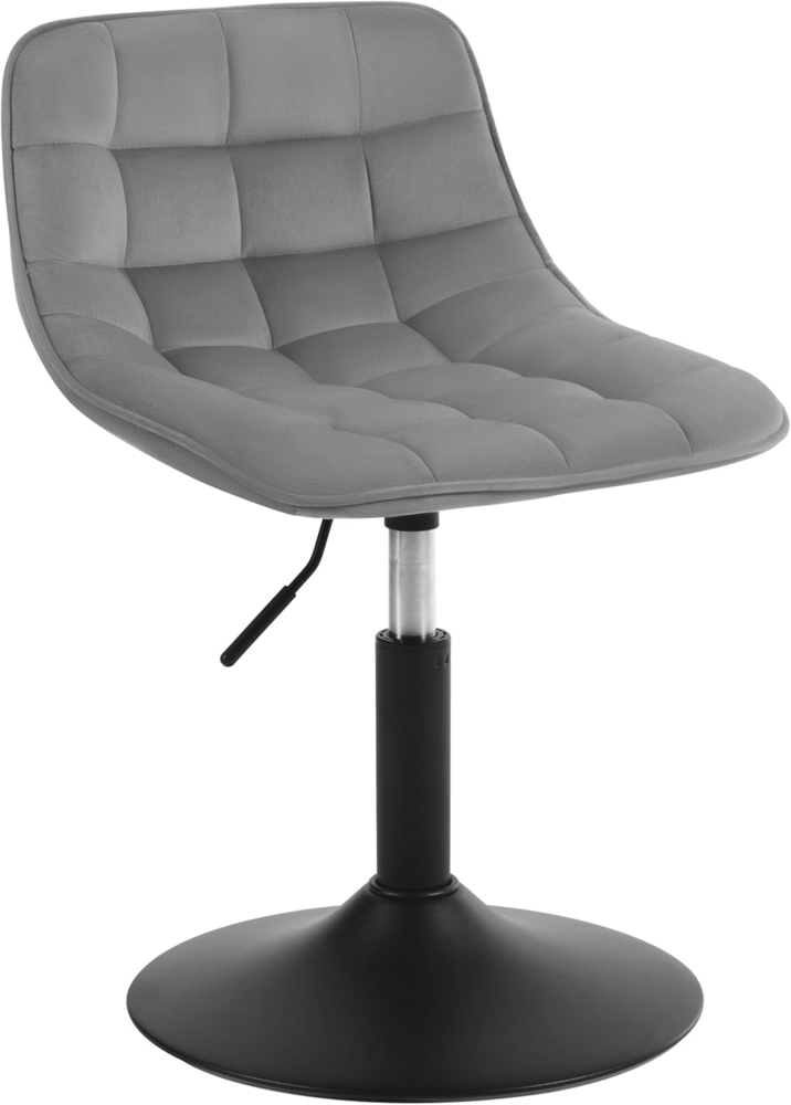 WOLTU 1 X Verstellbarer Sitzhocker Stuhl Arbeitshocker Bürohocker Esszimmerstuhl Schminkhocker Kommerzieller Shop Mehrzweck 360° Schwenken Samt Hellgrau Sitz 38-49. 5cm Hoch Bild 1