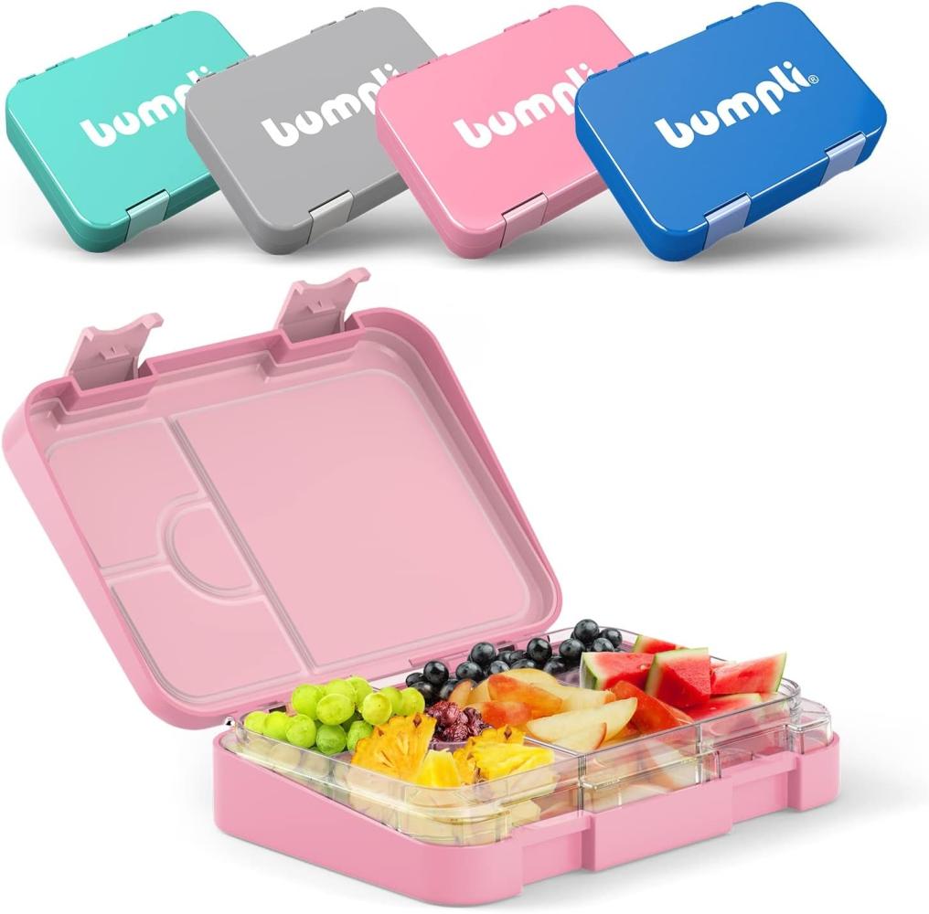 bumpli® Lunchbox Kinder Brotdose (6 Fächer) Brotbüchse, Vesperdose, Tritan, Auslaufsicher & BPA-frei- Kinderfreundliche Verriegelung Bild 1