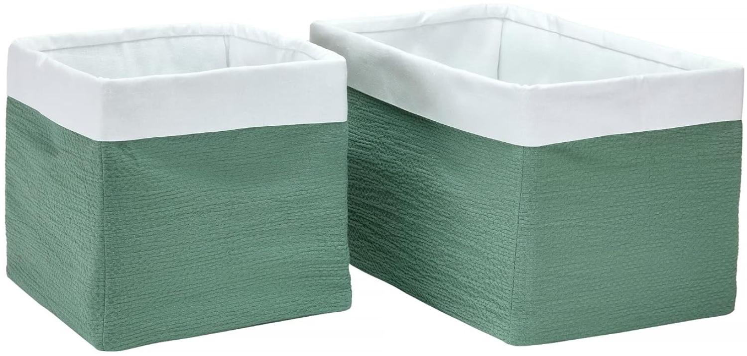 KraftKids Stoff-Körbchen in Doppelkrepp Grün Jade, Aufbewahrungskorb für Kinderzimmer, Aufbewahrungsbox fürs Bad, Größe 20 x 20 x 20 cm Bild 1