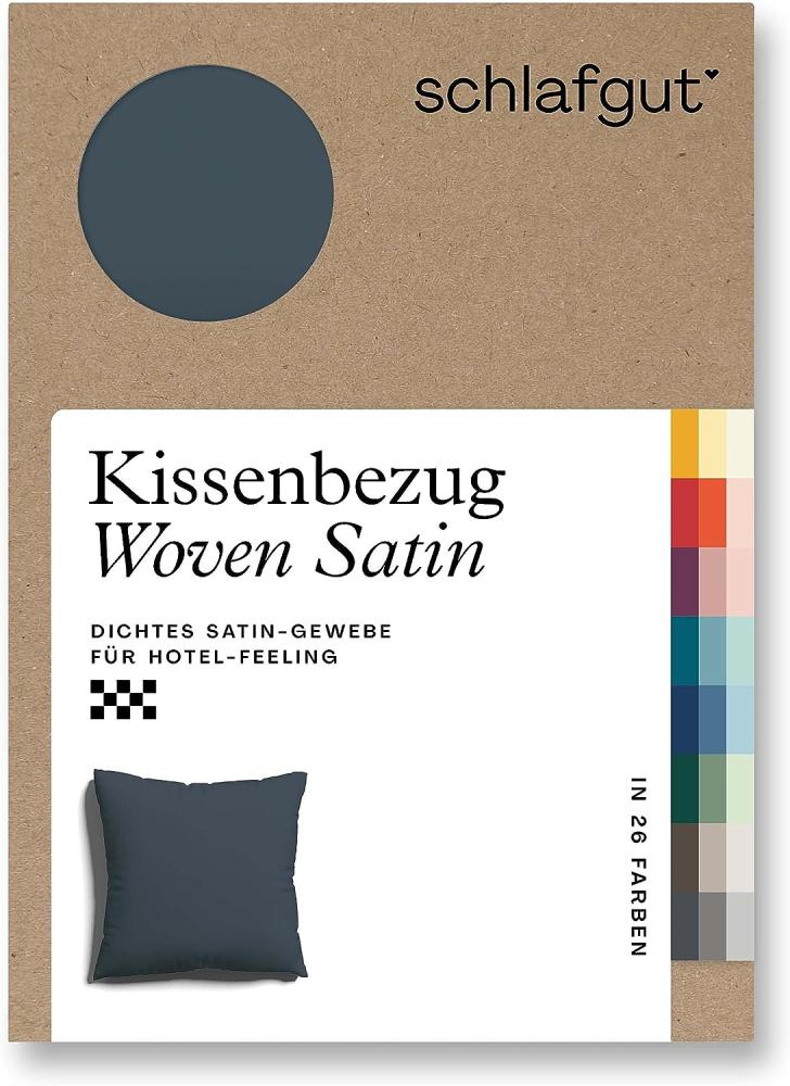 Schlafgut Woven Satin Bettwäsche|Kissenbezug einzeln 80x80 cm| grey-deep Bild 1