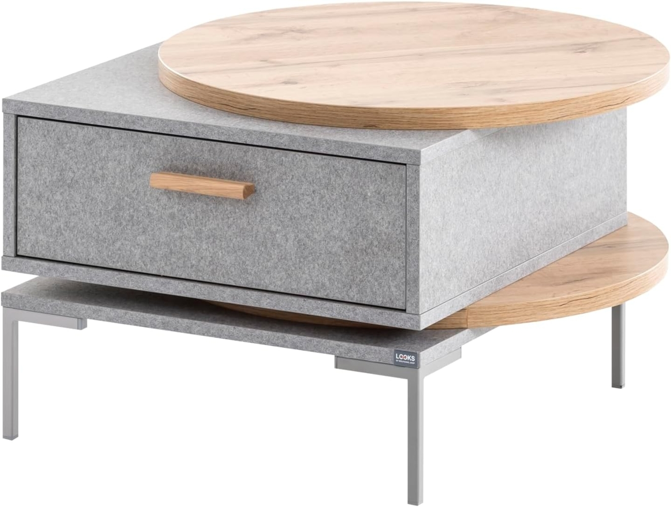 Schildmeyer Looks by Wolfgang Joop Couchtisch, Eiche Landhaus/Feel Grey, Holzwerkstoff, 65 x 65 x 41.1 cm, 150970 Bild 1