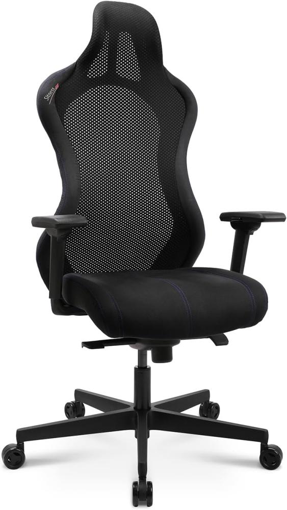 Topstar Bürostuhl Gamingstuhl Sitness RS Sport Plus Mikrofaser inkl. Armlehnen schwarz mit Lordosenkissen Bild 1