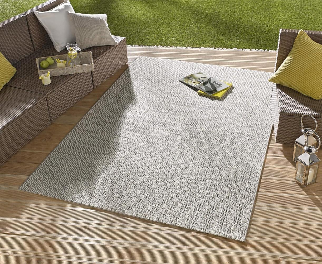 In- & Outdoorteppich Coin grau/creme - 200x290x0,8cm Bild 1