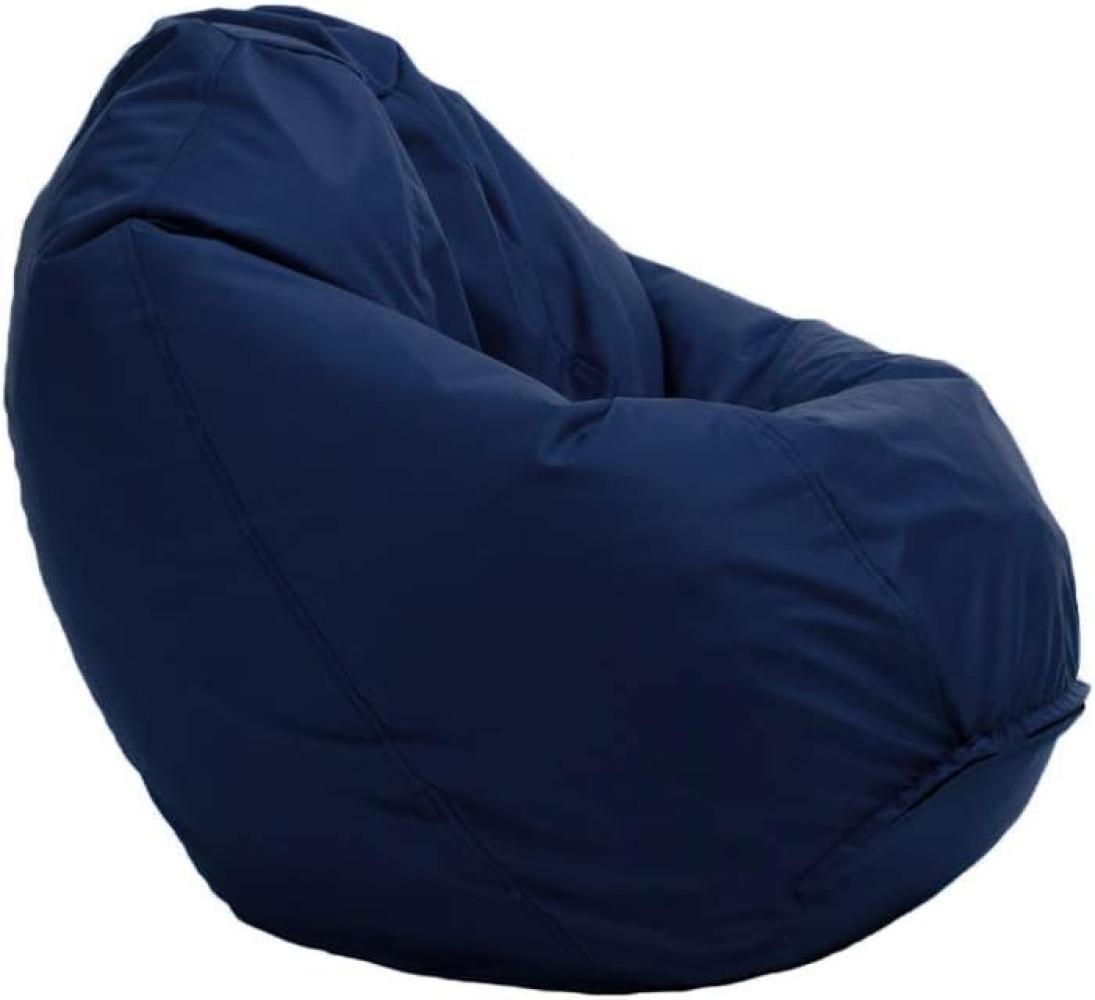 Bruni Sitzsack Classico M in Blaugrau – Sitzsack mit Innensack zum Zocken & Lesen, Abnehmbarer Bezug, lebensmittelechte EPS-Perlen als Bean-Bag-Füllung, aus Deutschland Bild 1