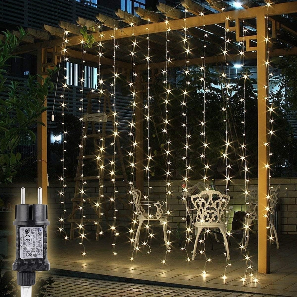 SALCAR 3x3 m LED Lichtervorhang Außen Warmweiß Bild 1