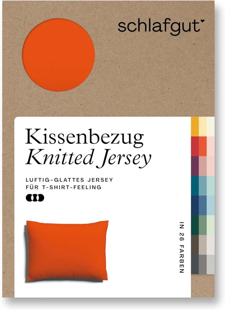 Schlafgut Knitted Jersey Bettwäsche | Kissenbezug einzeln 70x90 cm | red-mid Bild 1