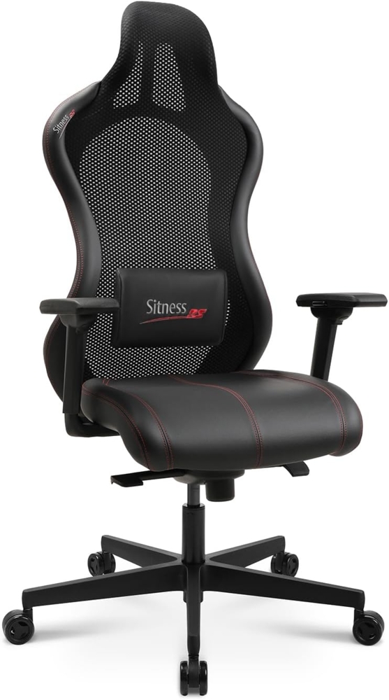 Topstar Bürostuhl Gamingstuhl Sitness RS Sport Plus Continental Kunstleder rot/schwarz Schwarze Naht mit Lordosenkissen Bild 1