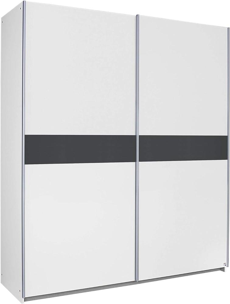 Rauch Möbel Noosa Schrank Schwebetürenschrank, Weiß / Grau Metallic, 2-türig inkl. Zubehörpaket Basic 2 Kleiderstangen, 2 Einlegeböden BxHxT 175 x 197 x 59 cm Bild 1