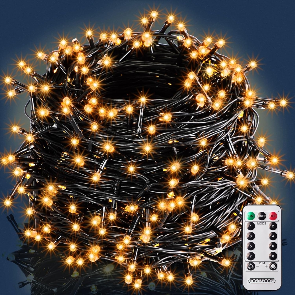 Deuba Lichterkette, 100 LED Außen Timer 8 Leuchtmodi IP44 Dimmbar Batterie Bild 1