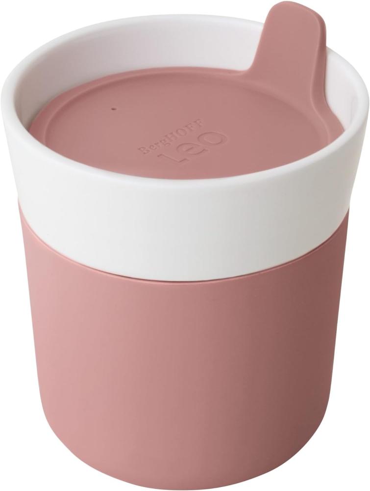 Berghoff 3950136 Reisebecher, Porzellan, 0,25 l, Rosa,Weiß Bild 1