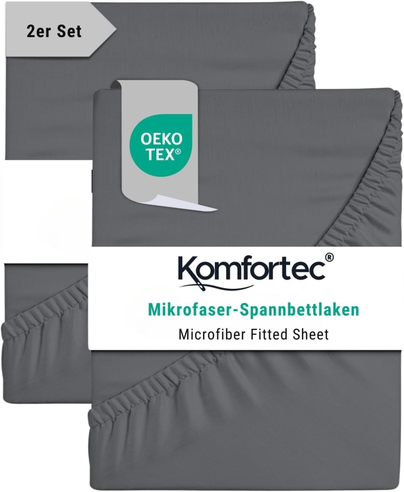 Komfortec Spannbettlaken Boxspringbett bis 15cm - 30cm Matratzenhöhe, Mikrofaser, Gummizug: Rundum, (2 Stück) Bild 1