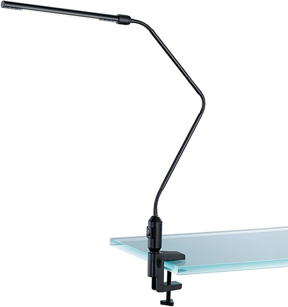 LED Klemmleuchte, mit Fuß, schwarz, flexibel, H 64,5 cm Bild 1